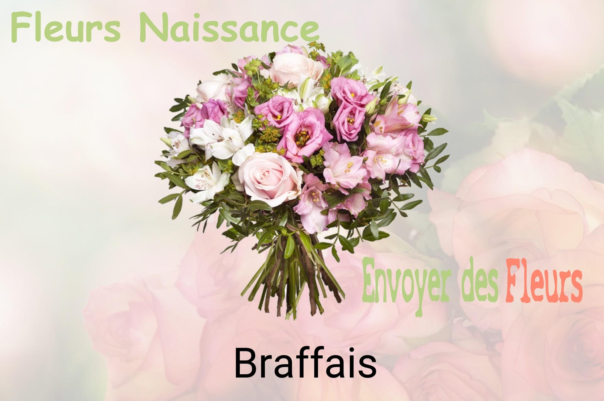 Bouquet de fleurs de naissance livré à Braffais