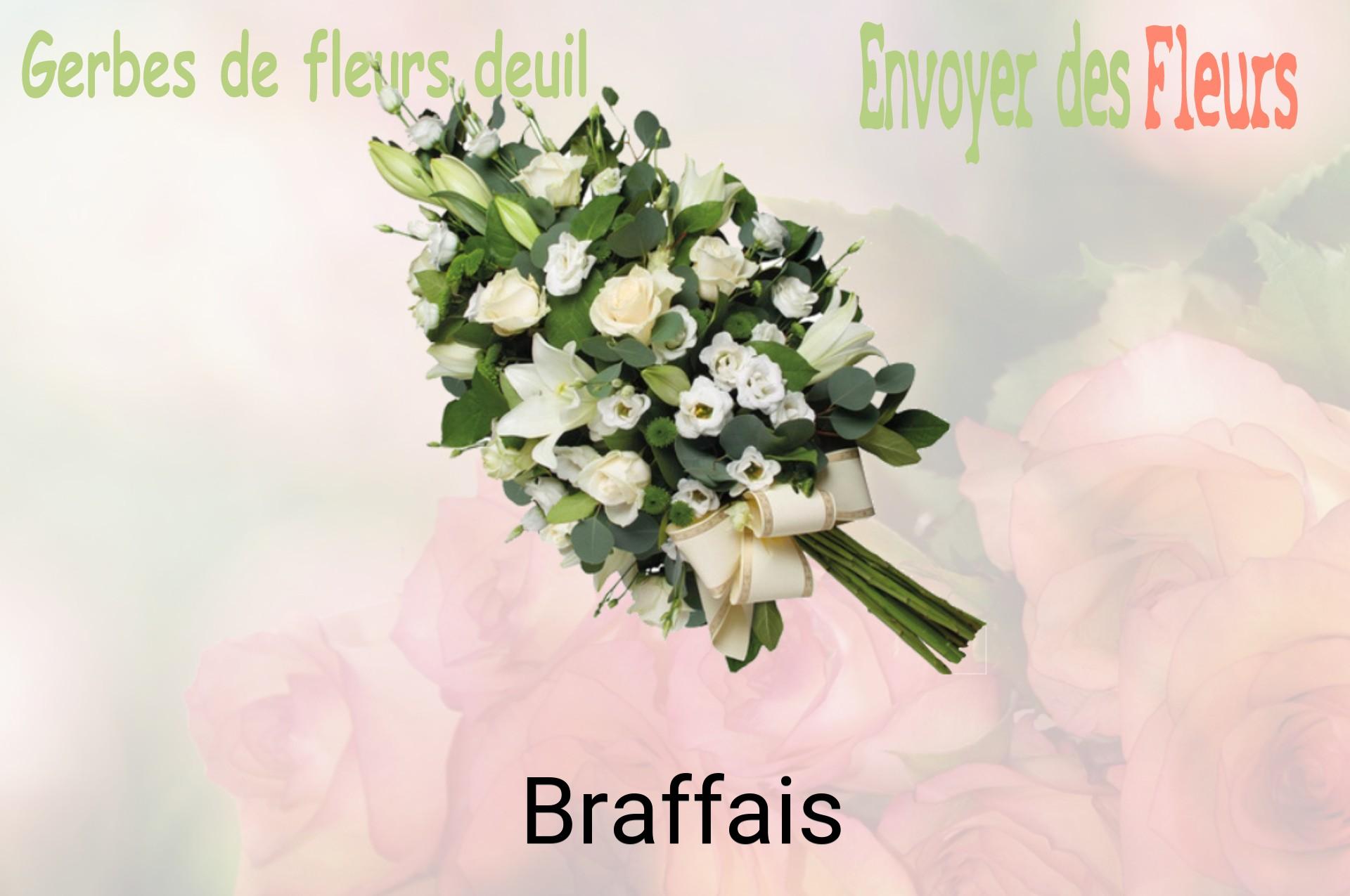 Gerbe de fleurs de deuil livrée à Braffais